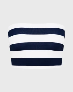 Stella Bikini Top – Navy & White Stripe (Embodee™)